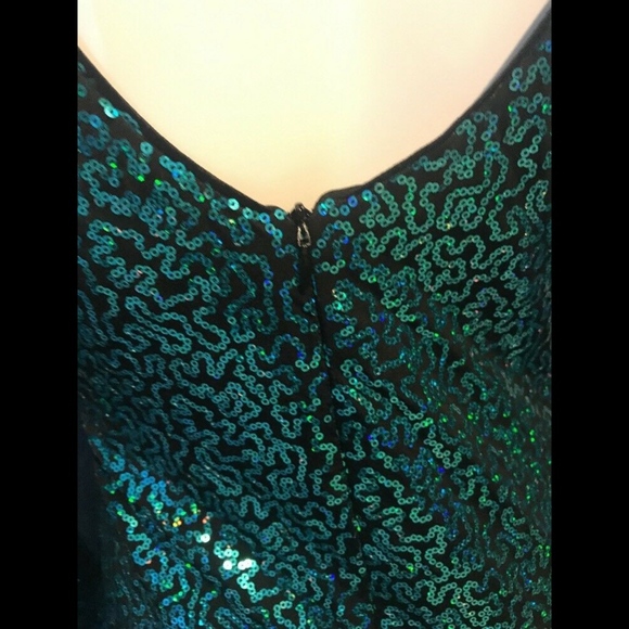 NEW Dress the Population 'Lola' Sequin Body-Con Dress Turquoise [SZ Large‎ ] - Picture 7 of 11
